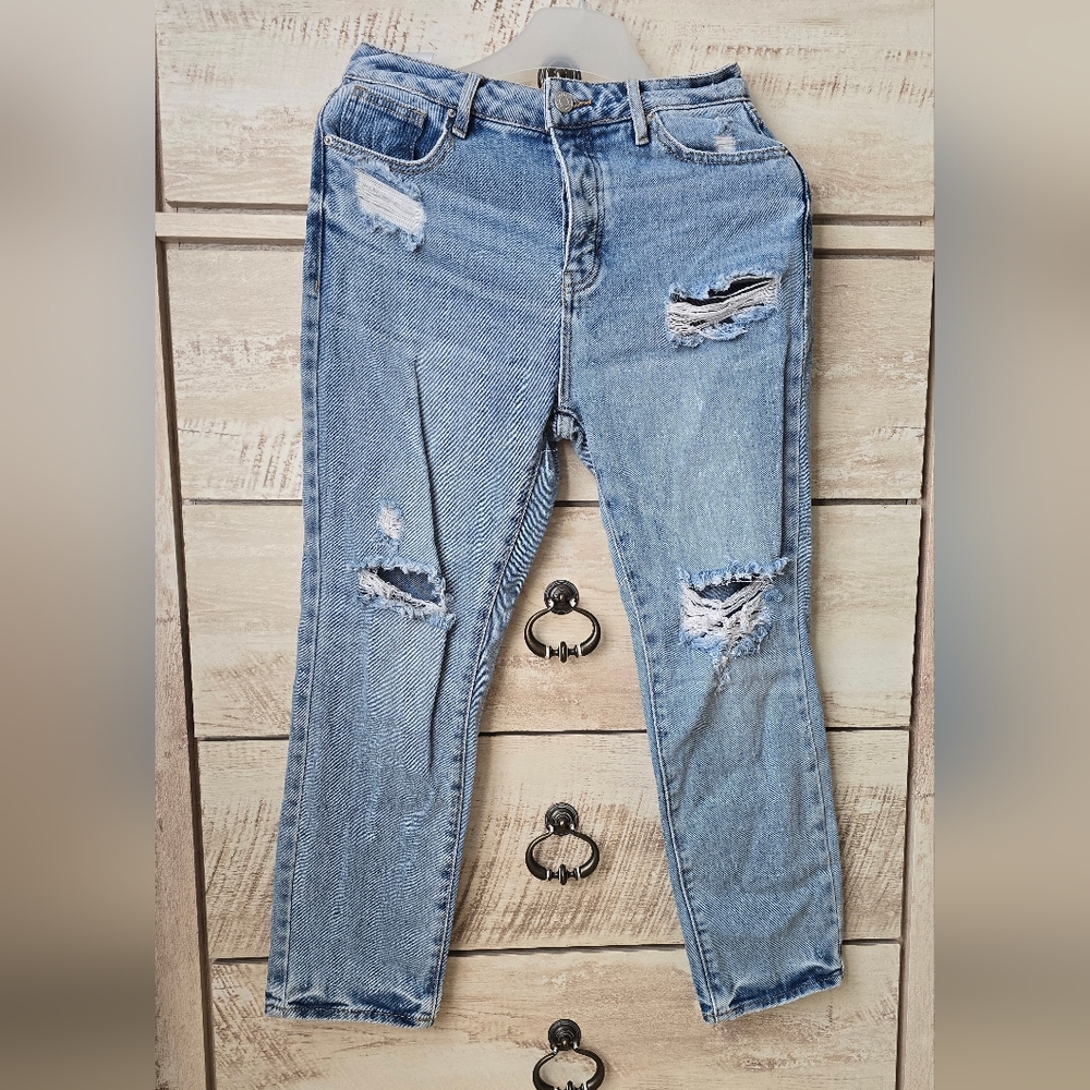 Pacsun Mom Jeans Distressed Light Blue Jeans